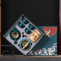 Juego de té de cerámica Kung Fu, conjunto con caja de regalo, regalo pequeño de negocios