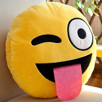 Emoji Round Throw Pillows