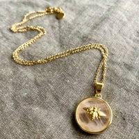 Rose Quartz Bee Necklace