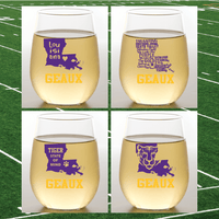 LSU STATES Stemless Shatterproof Wine Glasses (2 Pack)