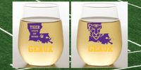 LSU STATES Stemless Shatterproof Wine Glasses (2 Pack)