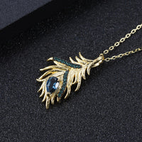 Spot Collection Design London Blue Topaz 925 Silver Making Feather Series Jewelry Set