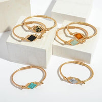 Semi Precious Bangle Bracelet