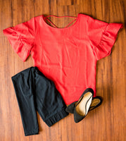 Ruffle Sleeve Blouse