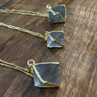 Fluorite Crystal Gold Necklace