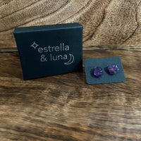 Raw Gemstone Stud Earrings
