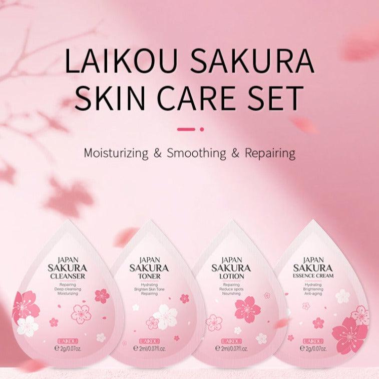  4pcs Travel Set LAIKOU Sakura Skin Care Sets Facial