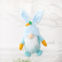 Colgante de adorno de muñeca de gnomo de conejito de Pascua
