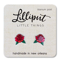 Black or Red Roses Earrings