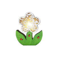 Éclairage de fleurs en bois, lumière LED créative de printemps, lapin, papillon
