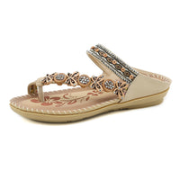 Strass de style folk bohème avec pantoufles à bout clip