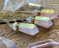 Aura Quartz Crystal Diffuser Necklace
