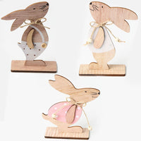 Decoración de carpintería de conejito de Pascua
