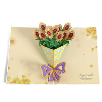 Tarjeta emergente del día de la madre con mariposas de colores