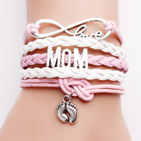 Bracelet de pied Infinite Love Mom tissé à la main