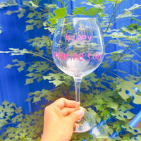 Verres à vin de Noël peints à la main