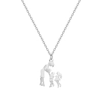 Collier mère et enfant en acier inoxydable, pendentif amour maman fils fille, cadeaux de famille