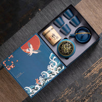 Juego de té de cerámica Kung Fu, conjunto con caja de regalo, regalo pequeño de negocios
