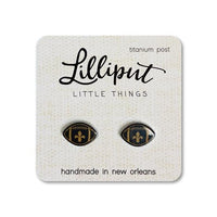Saints Black & Gold Fleur de Lys Football Earrings