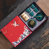 Juego de té de cerámica Kung Fu, conjunto con caja de regalo, regalo pequeño de negocios