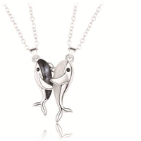 Collier Couple Amour Baleine Paire De Magnétites