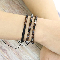 Pulsera de código Morse cuentas de madera de cálculo biliar negro
