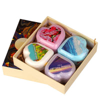 Bombas de baño con forma de remolino de arcoíris en forma de corazón