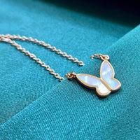 Mother of Pearl Butterfly Necklace