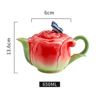 Ensemble de pots et assiettes, tasse à eau, marque de café en céramique Rose