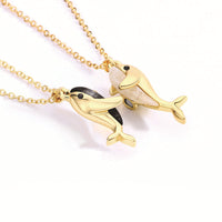 Collier Couple Amour Baleine Paire De Magnétites