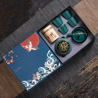 Juego de té de cerámica Kung Fu, conjunto con caja de regalo, regalo pequeño de negocios