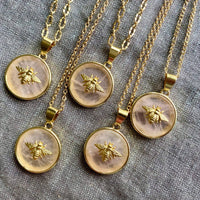 Rose Quartz Bee Necklace
