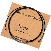 Pulsera de código Morse cuentas de madera de cálculo biliar negro