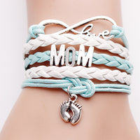 Bracelet de pied Infinite Love Mom tissé à la main
