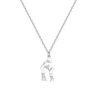 Collier mère et enfant en acier inoxydable, pendentif amour maman fils fille, cadeaux de famille