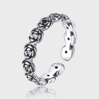 Bague fleur 3D en argent S925 pour femmes, mode rétro