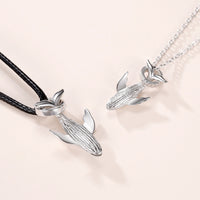 Collier de couple de baleines en argent sterling