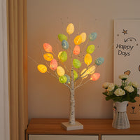 Décoration de pâques 60cm bouleau maison oeuf de pâques lumière LED cadeau printemps fête ornements de table lumière fête de pâques cadeaux pour enfants