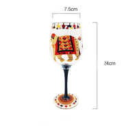 Verres à vin de Noël peints à la main