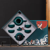 Juego de té de cerámica Kung Fu, conjunto con caja de regalo, regalo pequeño de negocios