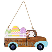 Letrero de madera iluminado para puerta de camión de Pascua