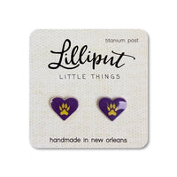 LSU Colors Tiger Paw Earrings
