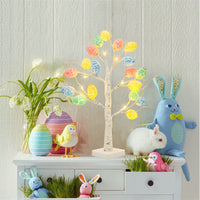 Décoration de pâques 60cm bouleau maison oeuf de pâques lumière LED cadeau printemps fête ornements de table lumière fête de pâques cadeaux pour enfants