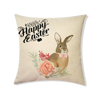 Easter Printed Linen Throw Pillow Covers
