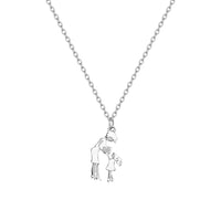 Collier mère et enfant en acier inoxydable, pendentif amour maman fils fille, cadeaux de famille