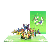 Tarjeta emergente del día de la madre con mariposas de colores