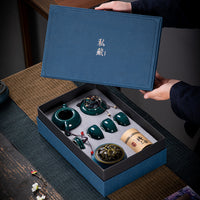 Juego de té de cerámica Kung Fu, conjunto con caja de regalo, regalo pequeño de negocios