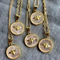 Rose Quartz Bee Necklace