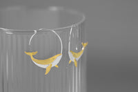 Boucles d'oreilles baleine Kunpeng, conception artistique naturelle simple