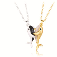 Collier Couple Amour Baleine Paire De Magnétites